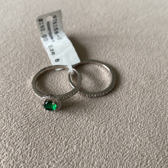 Imitation Emerald Engagement Set - Picture 5 of 5